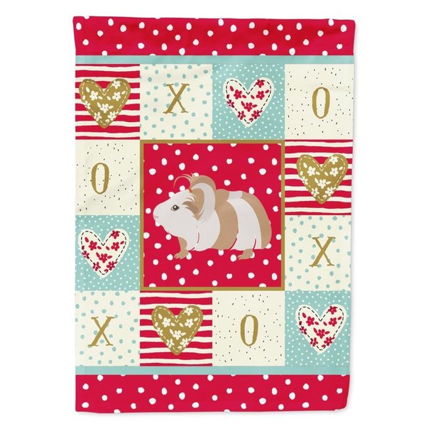 Carolines Treasures 28 x 0.01 x 40 in. Silkie Guinea Pig Love Canvas House Flag CK5434CHF